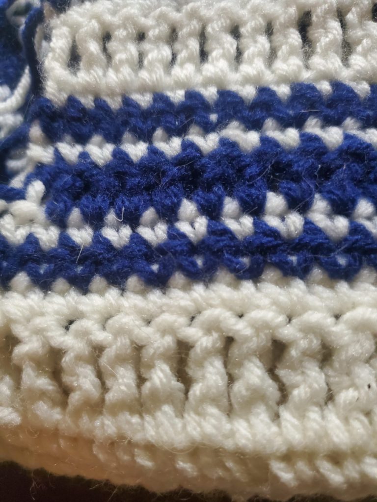 Free Crochet Pattern - Blue Ticking Throw