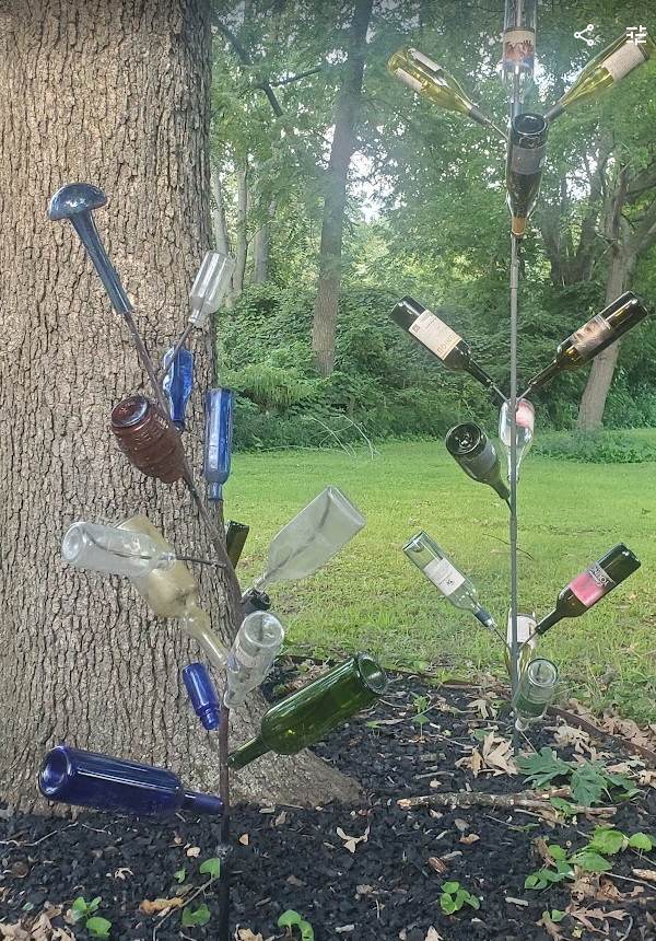 Bottle Trees as Garden Art - 2 of my own