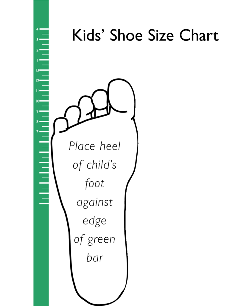 Kid's Shoe Size Chart